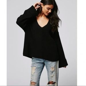 Free People V-Neck Oversized Sweater